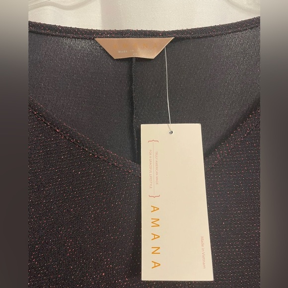 Amana Sheer Beaded Women’s Top/ 2XL/ Elbow Length Sleeves - Picture 4 of 5